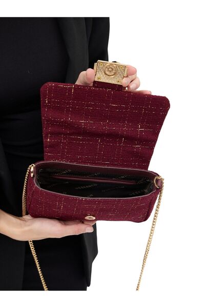 Meskanto Tweed Chain Shoulder Bag