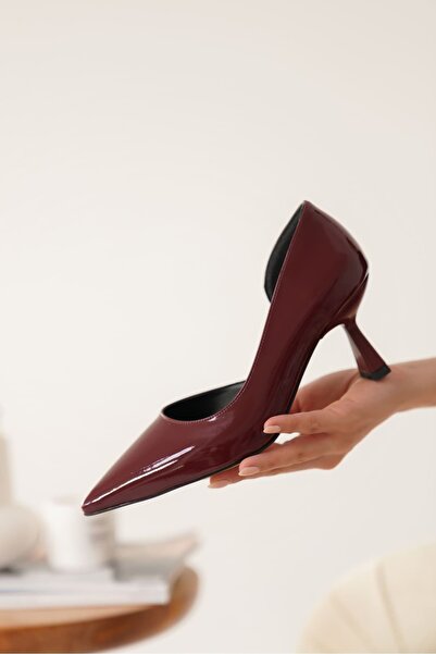 TRENDELLA Seraphine women's burgundy patent leather high heel shoes