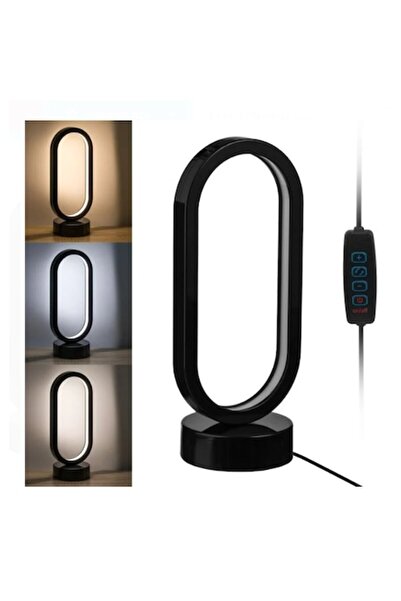 Granst Stag Lampă LED neagră cu USB și 3 abajururi 12x10x28cm