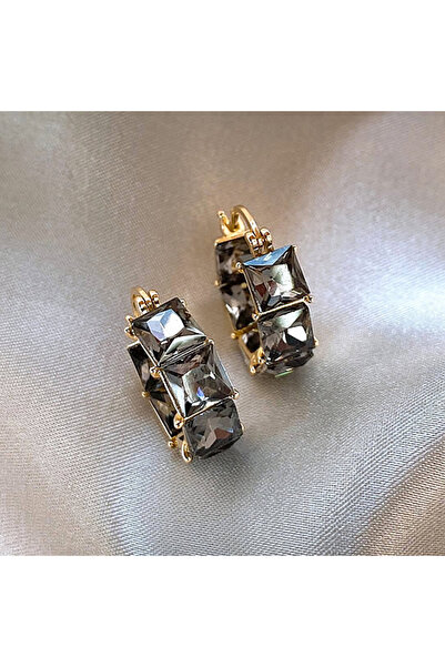 Choice Black A Yupsk Korean Trendy Square Crystal Zirconia Hoop Earring for Women Fashion Shiny CZ Ear Acce