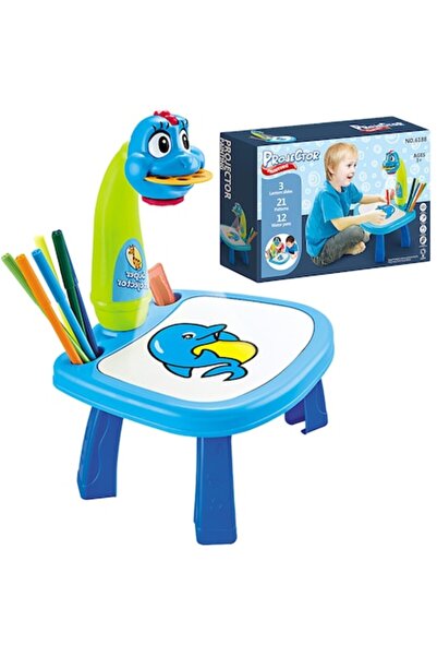 dalimag Masă de desen educațională Pitikot cu proiector, 3 discuri (21 șabloa...