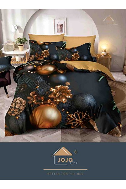 Inovius Christmas bedding set with 6 pieces made of fine linen, with 5D digital printing, Model JOJO8017