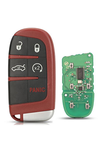 Choice10 5BTN Red 433MHz ID46 M3N Remote Car Key Fob for Dodge Challenger Cha...