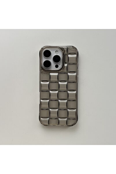 Choice TPU For iPhone 17 grey Stereoscopic Green Woven Plaid Convexity Soft T...