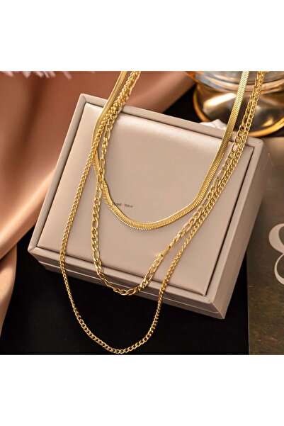 KEVSA Jewelry Colier din oțel inoxidabil „Cascada de Aur” - LPD1196