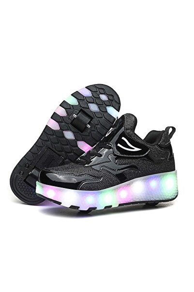 Arabest LED Flash Roller Shoes - Flashing Roller Skate Sneakers (Black)