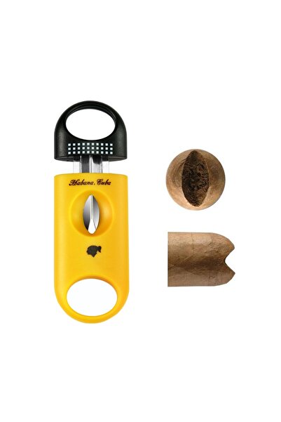 Choice Yellow Cigar Cutter Cigar Set Pocket V-Cut Sharp Cigar Scissors Guillotine Portable Travel Cigar Cut