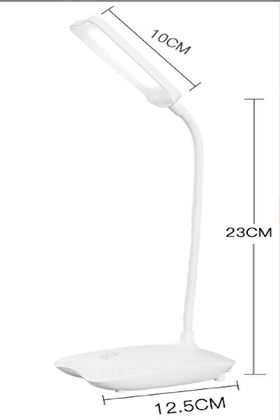 Ecuy Şarjlı Masa Lambası Ders Çalışma Okuma LED Işıklı Dokunmatik Masa Lambası Beyaz Işıklı 3 Modlu