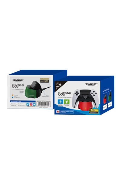 Dobe Dock De Incarcare Pentru Controller Ps5 DualSense Si Ps5 DualSense Edge, Fast Charging, Verde