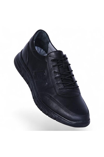Baloğlu 1969 Black Rubber 100% Leather Men's Casual Shoes