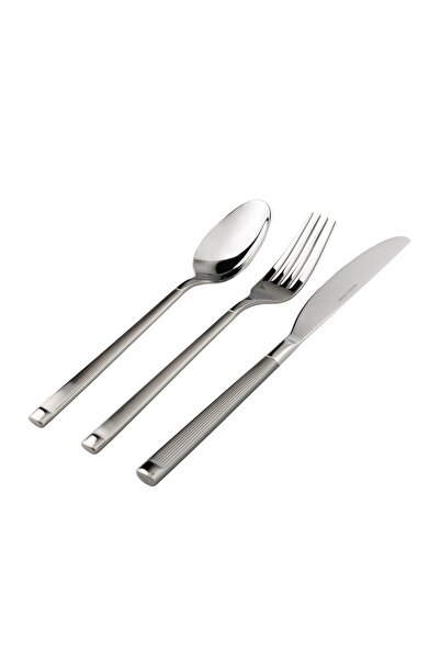 Mudo Home ELEGANT LINE18 PARÇA ÇATAL KAŞIK BIÇAK TAKIMI PARLAK METAL