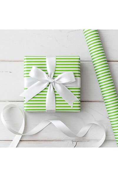 REX Hârtie de împachetat cadouri, colecție Graphic, dungi albe și verzi, 200x70 cm