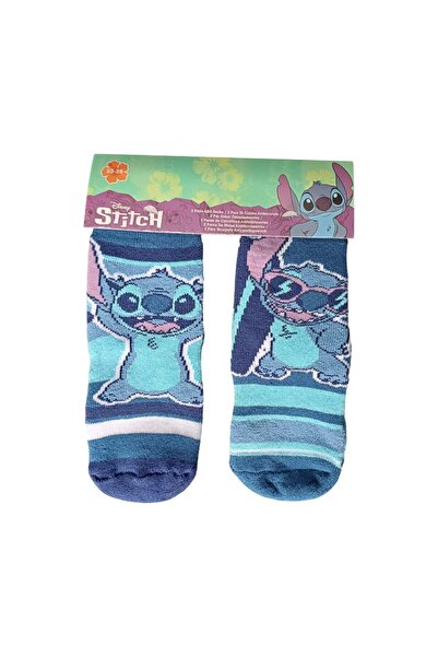 Stitch Set of 2 pairs of socks, non-slip sole and 3 pairs of boys' panties, 100% cotton, blue, Happy