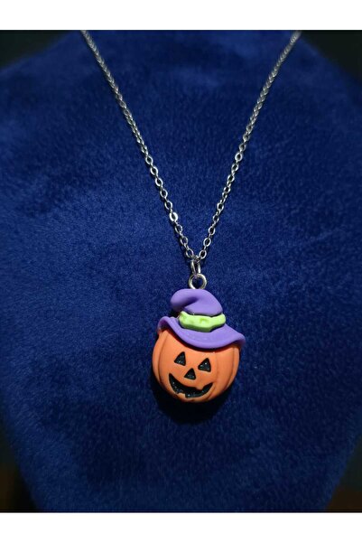 sarıyer silver قلادة على شكل يقطينة من الفولاذ، إكسسوار مجوهرات بمفهوم الهالوين