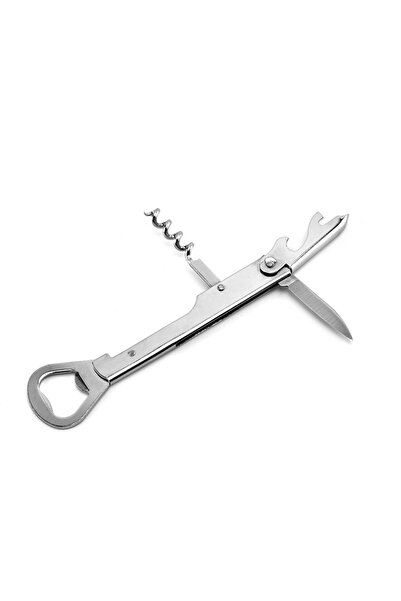NN PerLaCasa waiter corkscrew with 4 uses, stainless steel, Silver