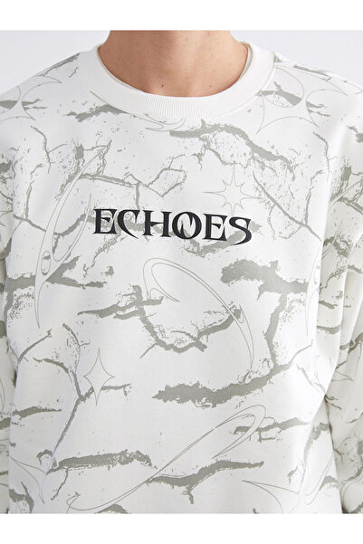 LC Waikiki Ανδρικό φούτερ με στάμπα Crew Neck