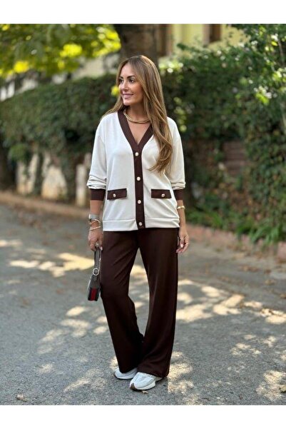 Modayakamoz Ženski kardigan sa dugim rukavima, rebrastim detaljima i džepovim...