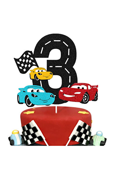 choice2 لوازم ديكور حفلات أعياد الميلاد بطابع سيارات ماكوين رقم 3، مجموعة أدو...