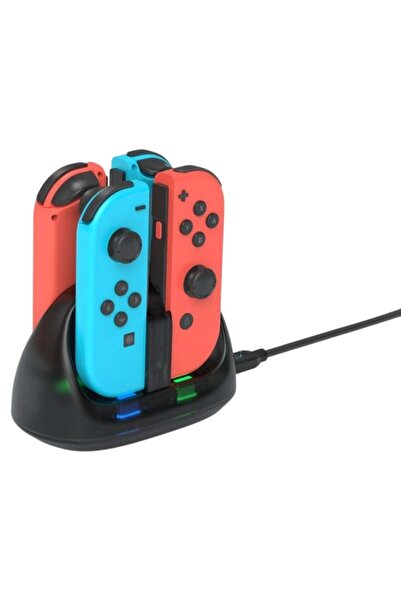 DeepB Deep Explorer 4-in-1 Charging Station for Nintendo Switch, Fast Charging, Compact Design, Black