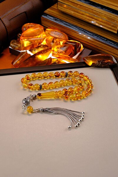 dergah tesbih Orjinal Yoğun Sinek Fosilli Gümüş Püskül Tasarım Damla Kehribar Tesbih (Amber), (مسبحة قطرة كهريبار)