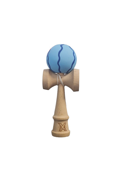 Berbis Kendama X Originala Rubber Grip, Profesionala, 18 cm, Model Albastru D...
