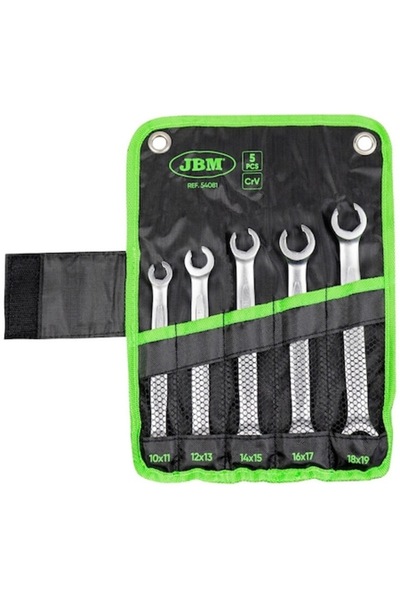 JBM Set de 5 chei inelare pentru țevi 10-19 HEX, oțel crom-vanadiu