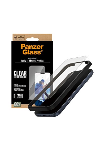 CARE by PanzerGlass® Folie de sticlă pentru iPhone 17 Pro Max, fixare ultra-lată cu EasyAligner, anti-bule, transparentă