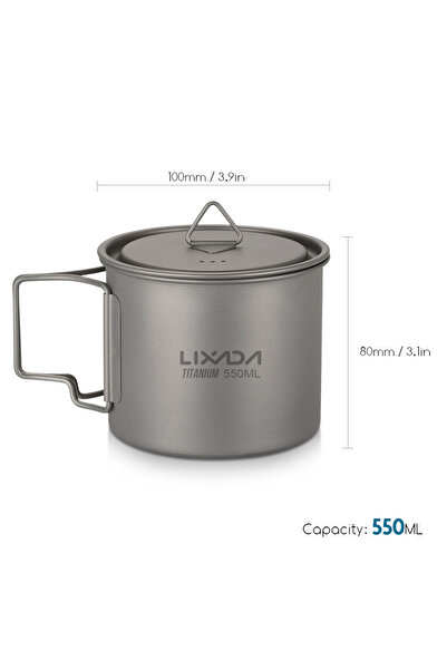 Choice كوب Lixada خفيف الوزن من التيتانيوم سعة 550 مل، كوب ماء خارجي للتخييم ...