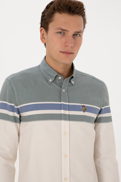 U.S. Polo Assn. Men's Dark Green Long Sleeve Shirt 50308483-Vr079