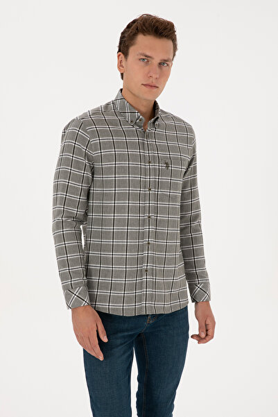 U.S. Polo Assn. Men's Dark Green Long Sleeve Shirt 50308563-Vr079