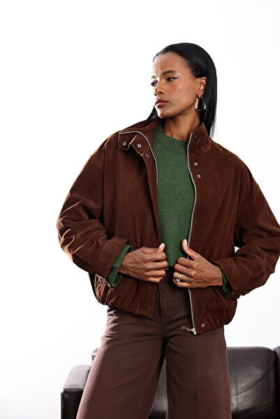 5in1Canpolat Кафяво бомбър яке 0598