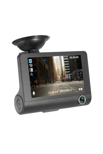 Wevolt 3 Kameralı 4 Inç 1080p Yol Kayıt Kamerası.üç Kameralı Araç Kamera.HAFIZA KARTLI TÜRKÇE MENÜ