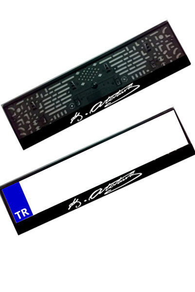 AUTO LUXURY K.Atatürk imzalı siyah araba oto plakalık 1 adet (kabartma yazılı değildir)