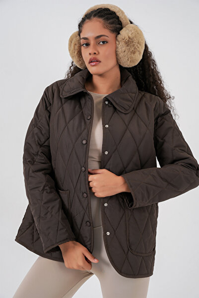 Bigdart Kadın Kapitone Oversize Mont 5226 - Kahverengi