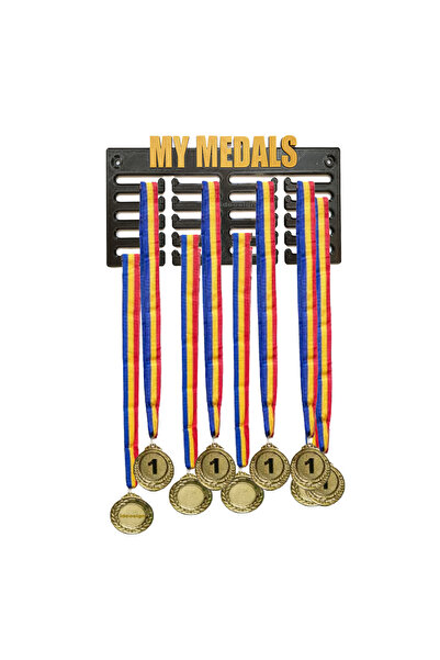 OEM Suport medalii MY MEDALS negru auriu 25 x 11 cm