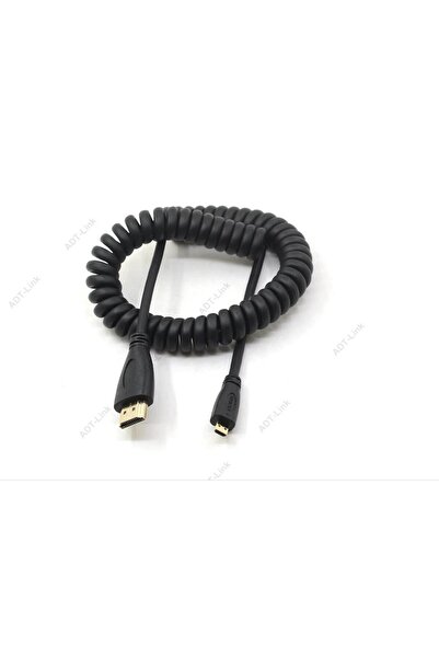 Mykablo İnce Yüksek Hızlı Micro HDMI Sarmal Spiral Kablo 4K * 2K