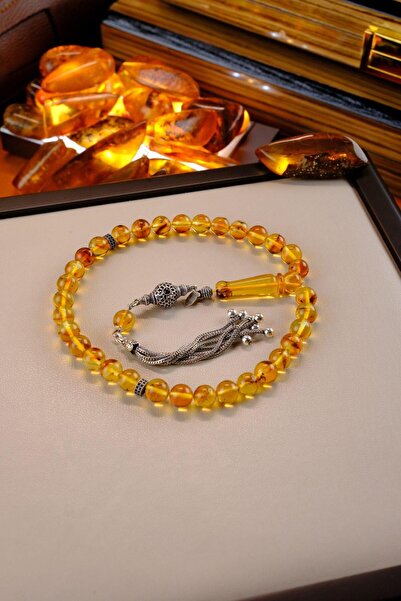 dergah tesbih Orjinal Yoğun Sinek Fosilli Gümüş Püskül Tasarım Damla Kehribar Tesbih (Amber), (مسبحة قطرة كهريبار)