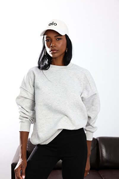 5in1Canpolat Gray Piece Basic Sweatshirt 3408