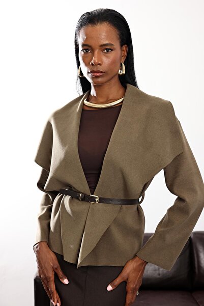 5in1Canpolat Khaki Nubuck Belted Casual Jacket 0645