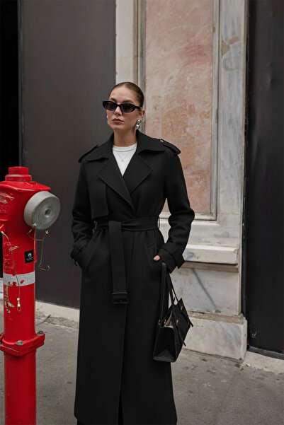 NET OF NOT Γυναικείο παλτό με ζώνη, άνετο και υψηλής ποιότητας, με λεπτομέρειες από απολέτα και λεπτομέρειες από την επένδυση