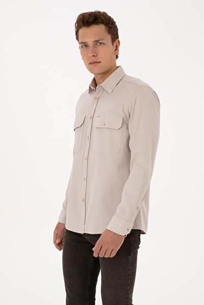 U.S. Polo Assn. Men's Stone Long Sleeve Shirt 50308275-Vr049