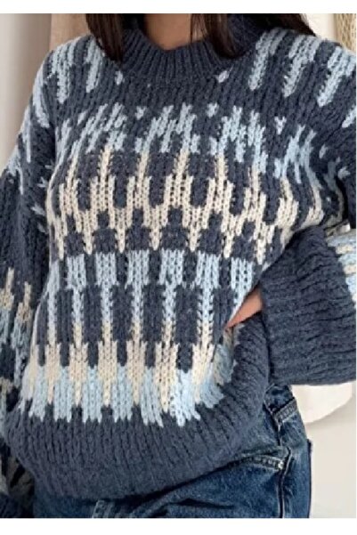 Butik Πλεκτό πουλόβερ Nordic Pattern Soft Texture επένδυση fleece