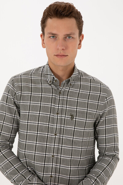 U.S. Polo Assn. Men's Dark Green Long Sleeve Shirt 50308563-Vr079