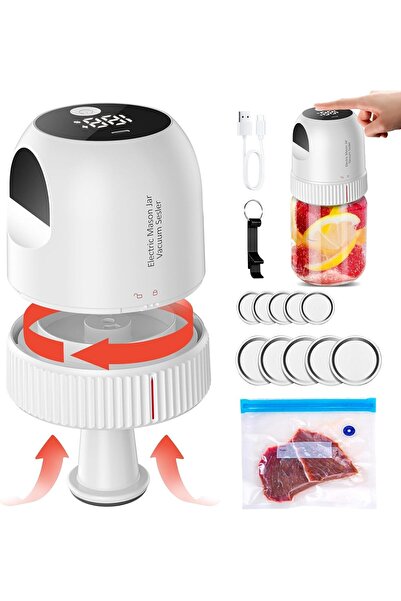 NALACAL جهاز غلق مفرغ كهربائي 3 في 1 لبرطمانات ماسون بفوهات عريضة ومنتظمة — م...