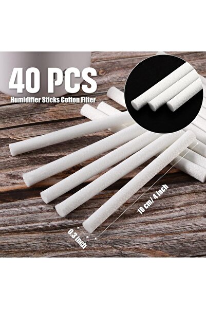 Boao 40-Pack Cotton Humidifier Replacement Wicks for Portable USB Humidifiers (4 Inch)