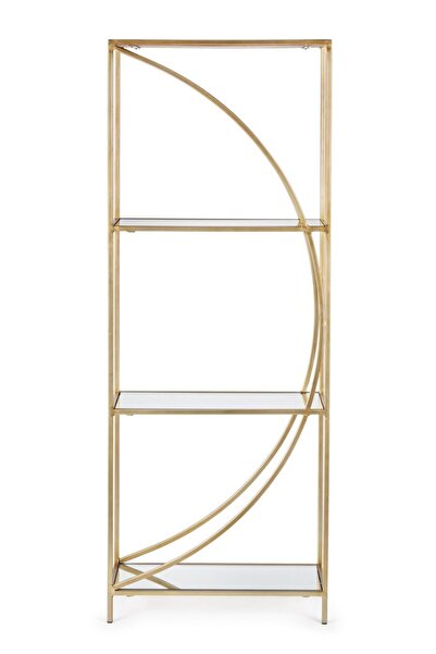 Bizzotto Χρυσό σιδερένιο ράφι με 3 γυάλινα ράφια Elenor 56 εκ. x 25 εκ. x 151,5 εκ.