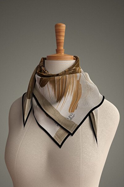 Levidor Freehand Brush Art Pattern Sparkly Crystal Scarf