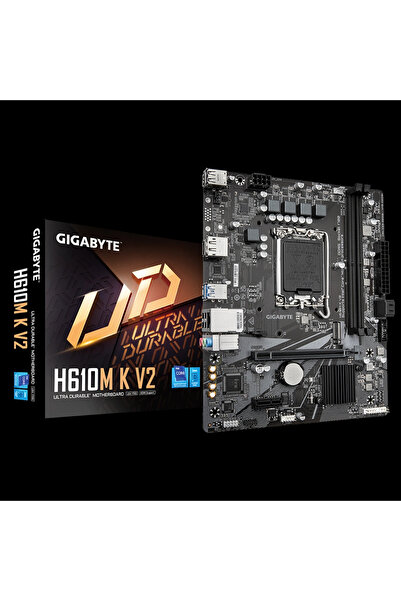 Gigabyte H610m K V2, Rev.1.0, 2xddr5, M.2, Dp, Hdmı, 12-13.nesil, Lga1700 Sok...