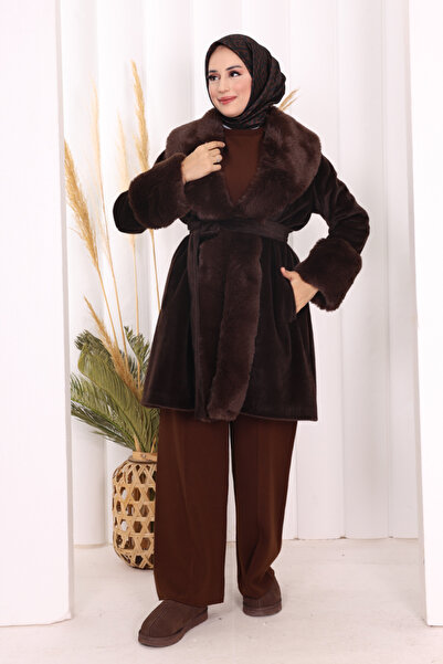 Bym Fashion Fur Coat 70062 Brown