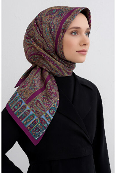 Vissona Шовковий шарф Tivil 60776 - 8 - 0026 Виноградний етнічний візерунок